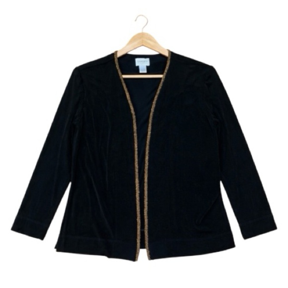 Chico’s Travelers Open Front Black Cardigan